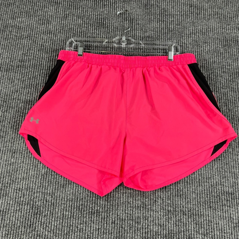 Under Armour Shorts Womens XL Extra Large White Lined Loose Fit Heat Gear Gym